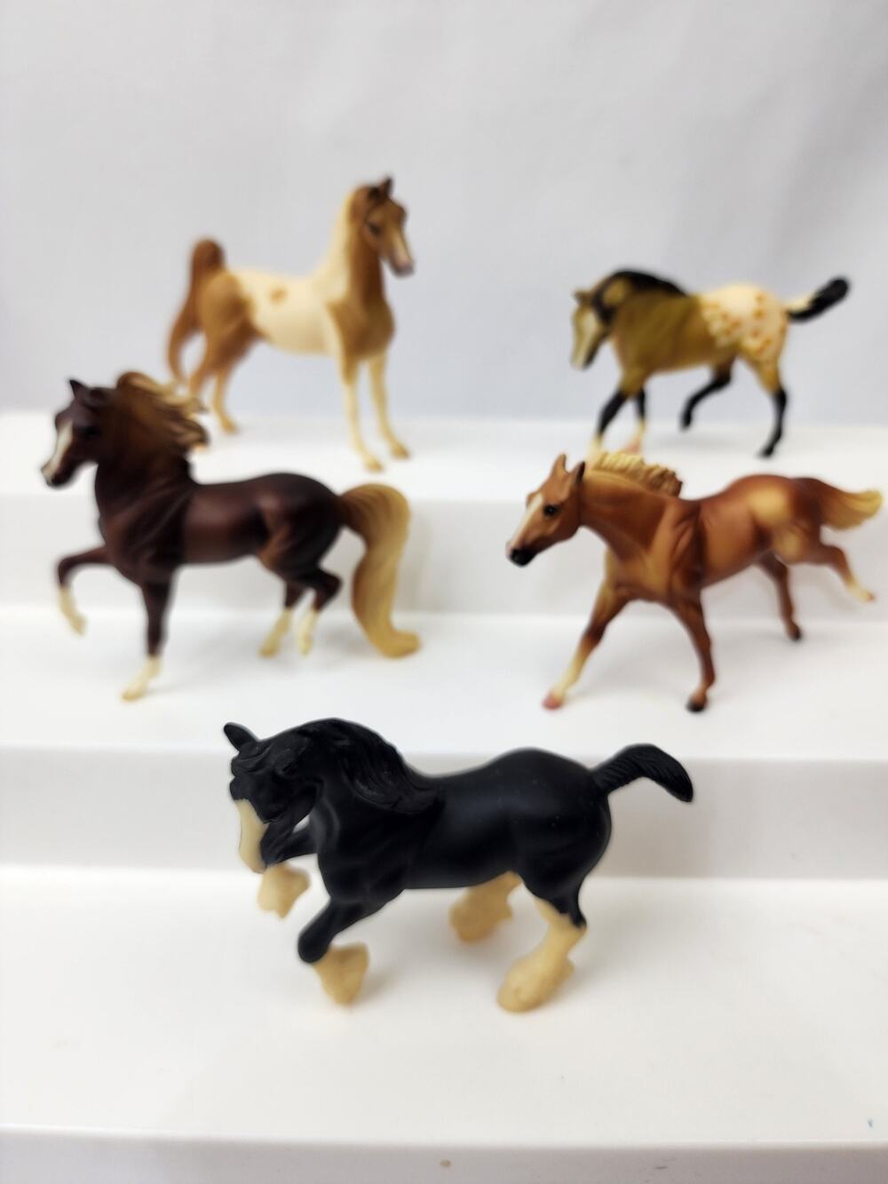 5 Breyer Molding Co. 3" Stablemates Buckskin Chestnut Clydesdale Stallion 1998
